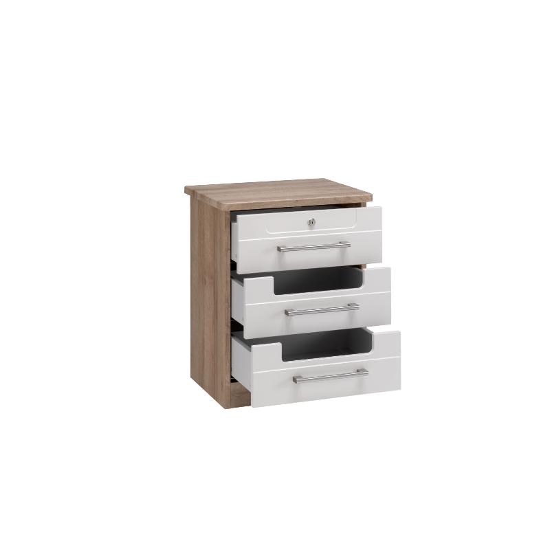 Admonere bedside table with open drawers