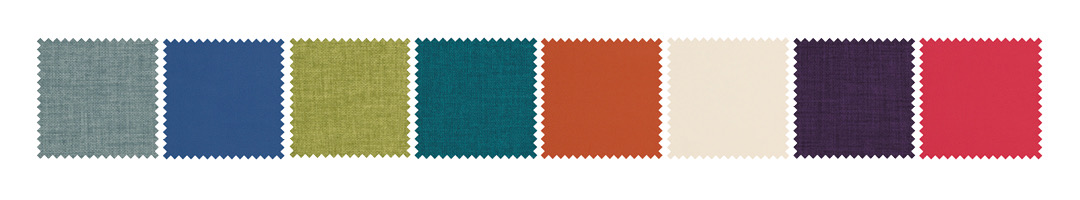 Sample of available fabric colours