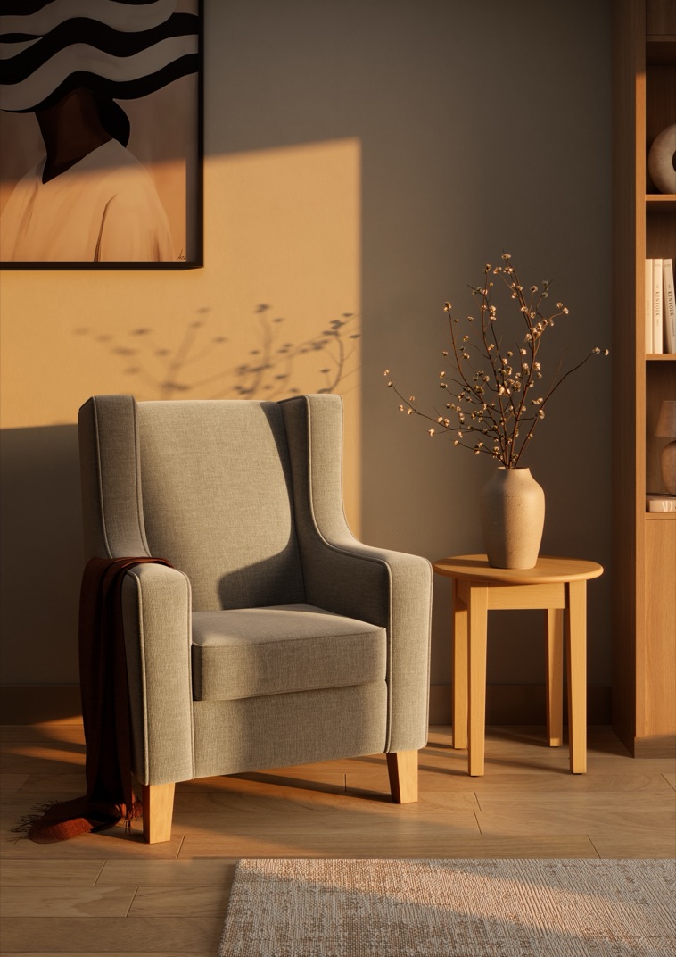 Juniper high wingback bariatric chair in a lounge setting
